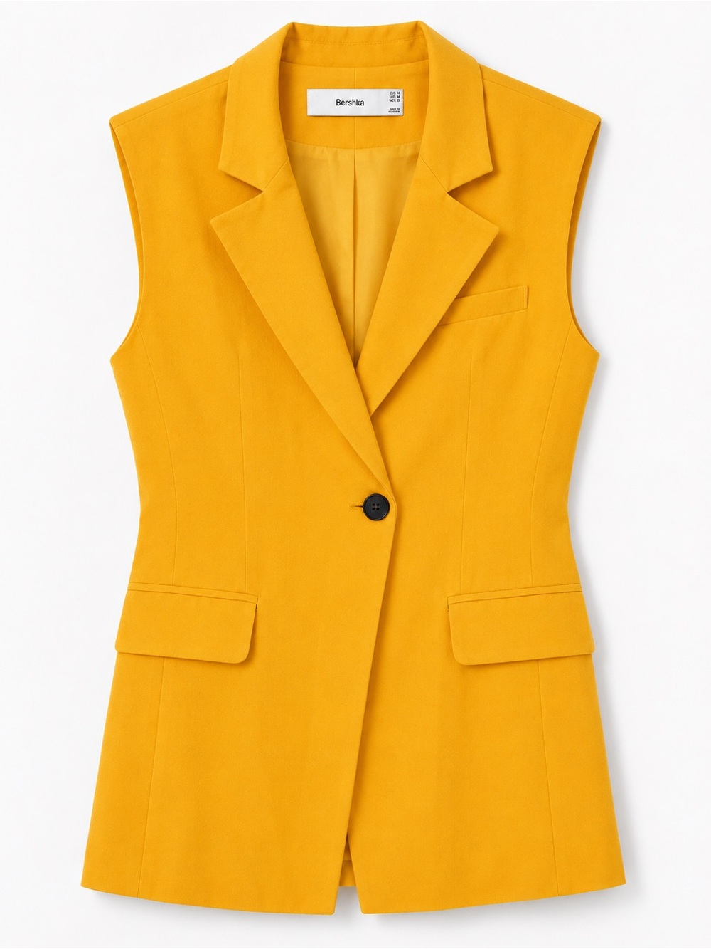 Bershka Bright Yellow Sleeveless Blazer Vest